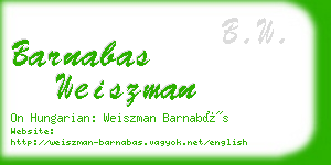 barnabas weiszman business card